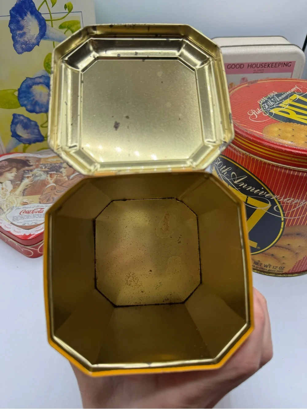 Vintage Lot of Themed Collectible Tins Ritz, Kellogg’s, Coca-Cola